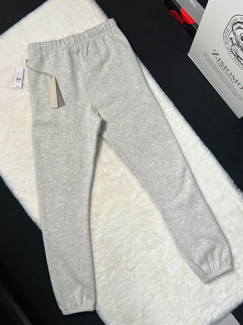 FORMLESS SS22 Fear of God Essentials Light Oatmeal Oversized Fleece Sweatpants | Streetwear