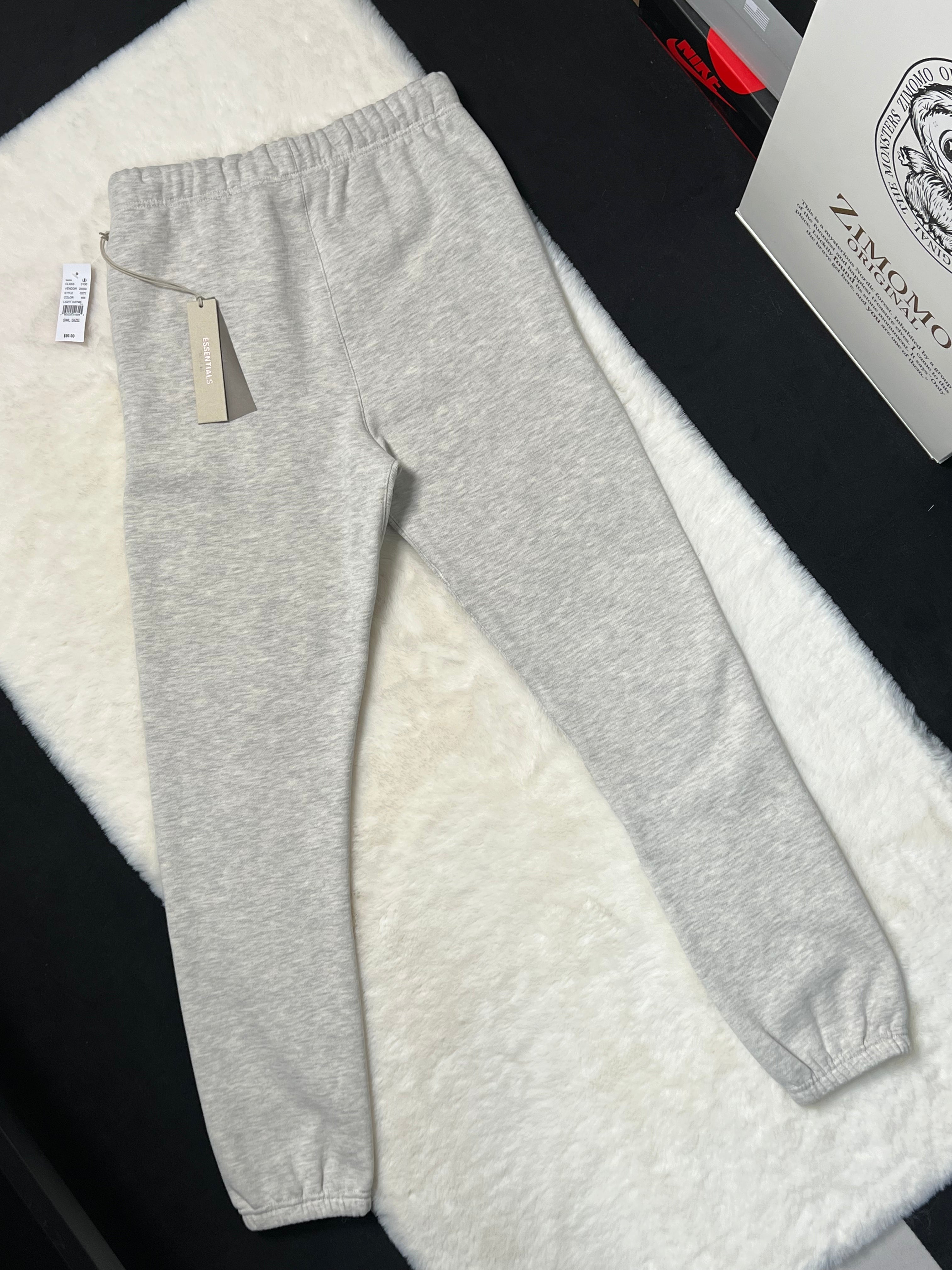 FORMLESS SS22 Fear of God Essentials Light Oatmeal Oversized Fleece Sweatpants | Streetwear