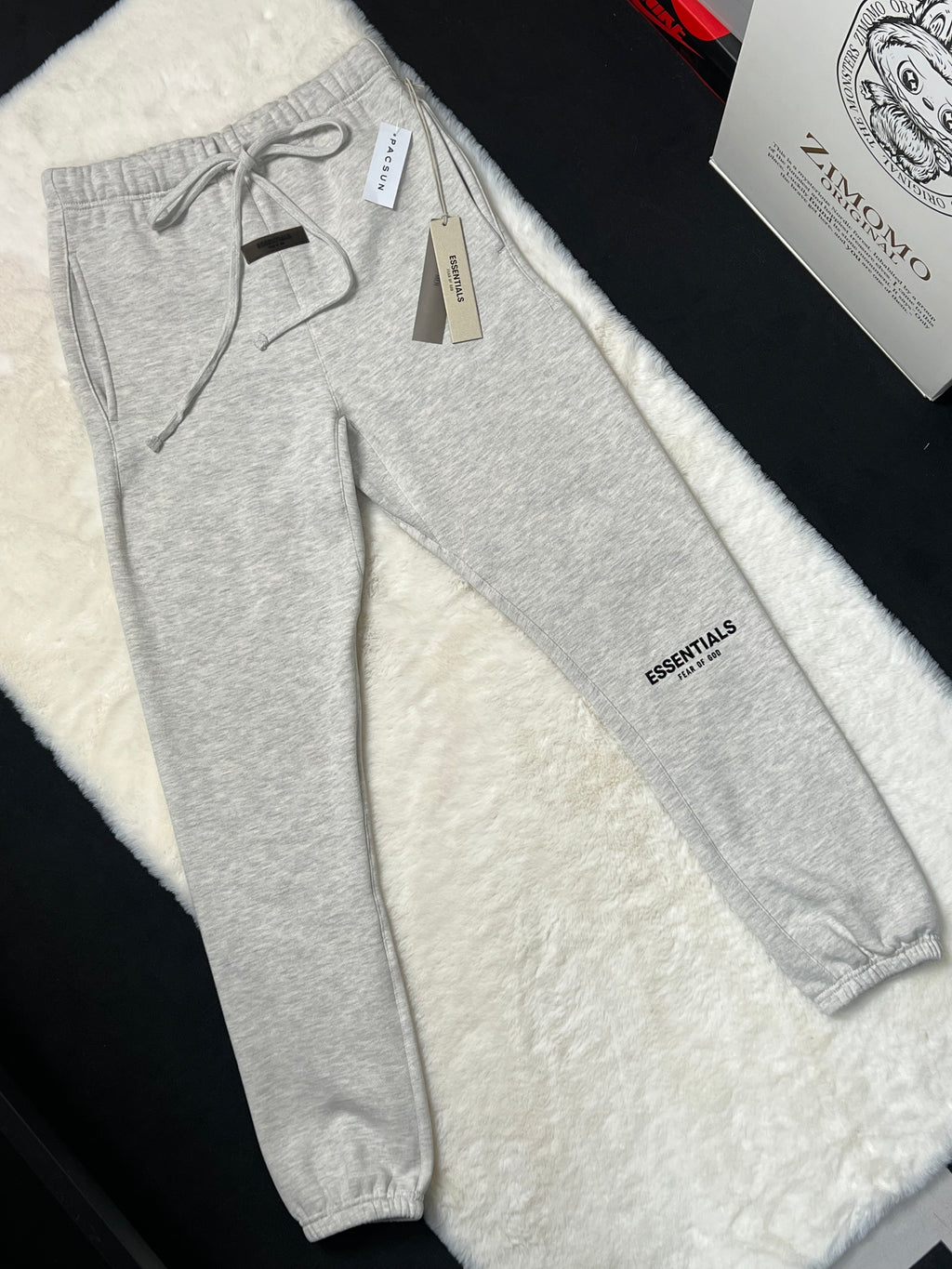 FORMLESS SS22 Fear of God Essentials Light Oatmeal Oversized Fleece Sweatpants | Streetwear