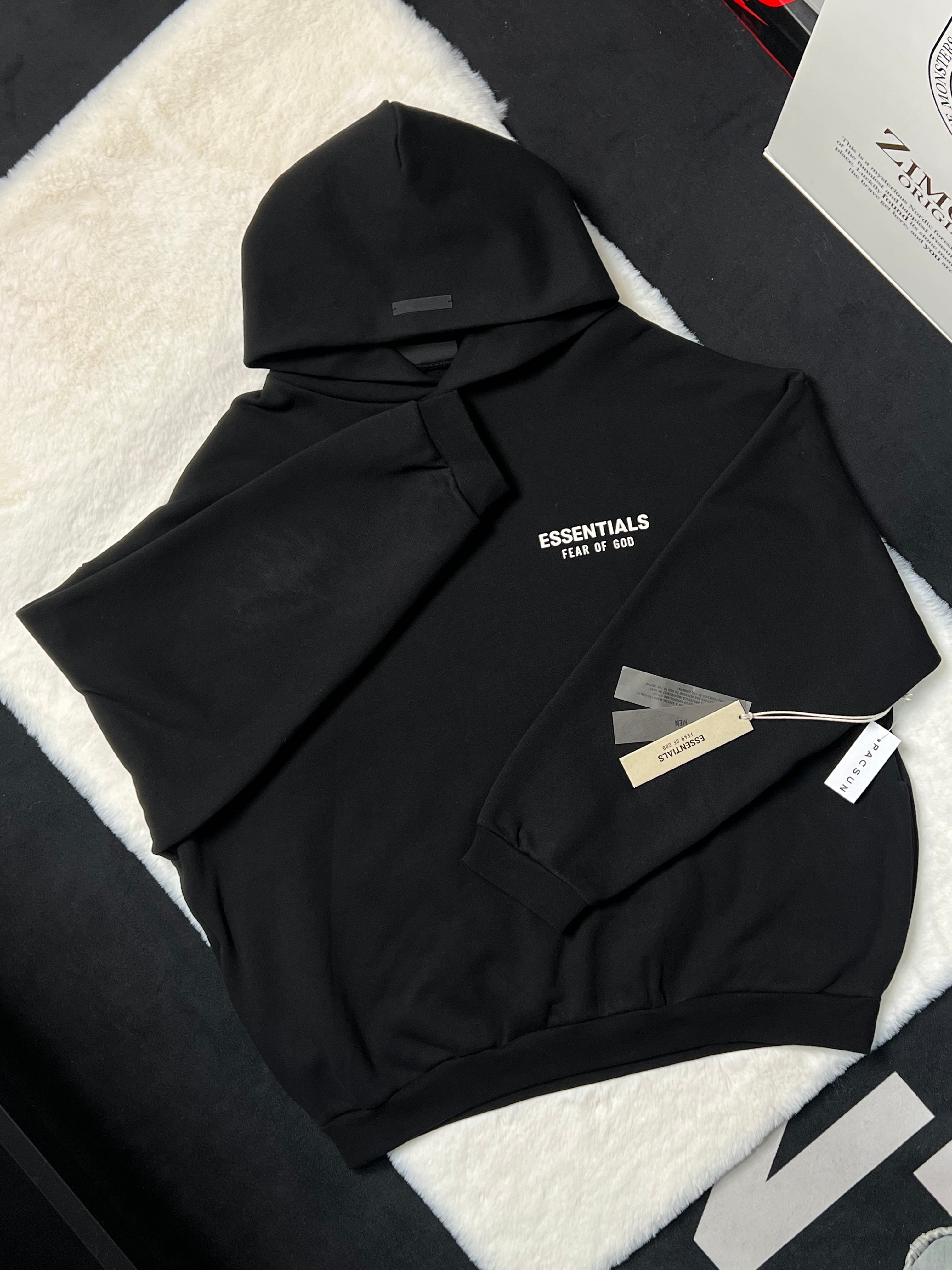 FORMLESS  FW24 Fear of God Essentials Fleece Black Oversized Sweatshirt| Streetwear