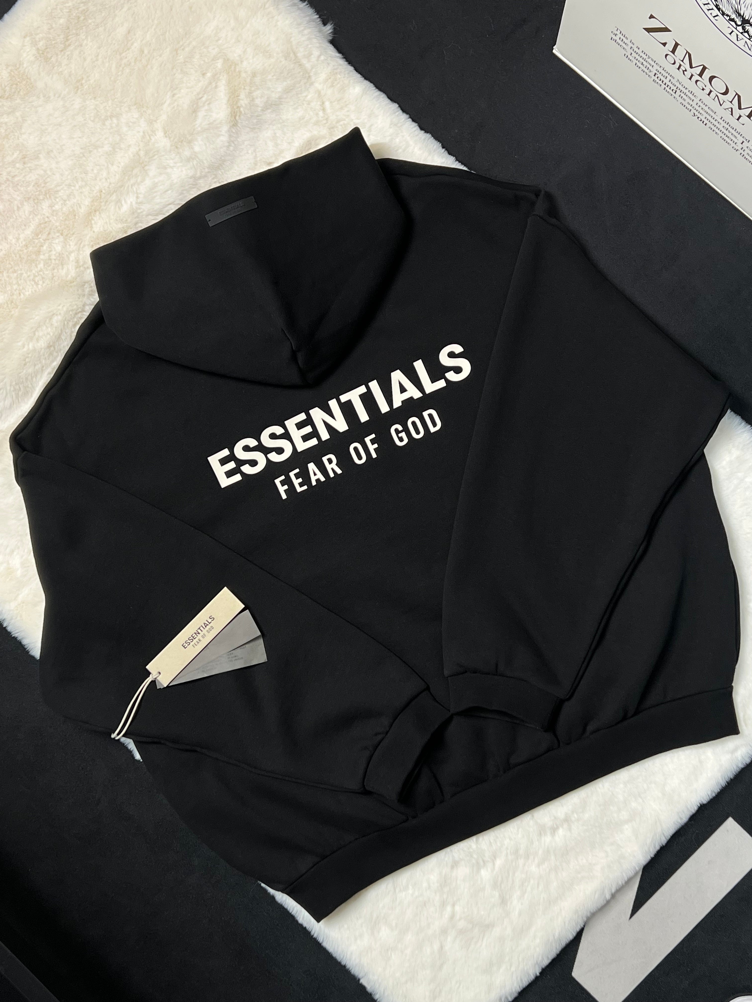 FORMLESS  FW24 Fear of God Essentials Fleece Black Oversized Sweatshirt| Streetwear