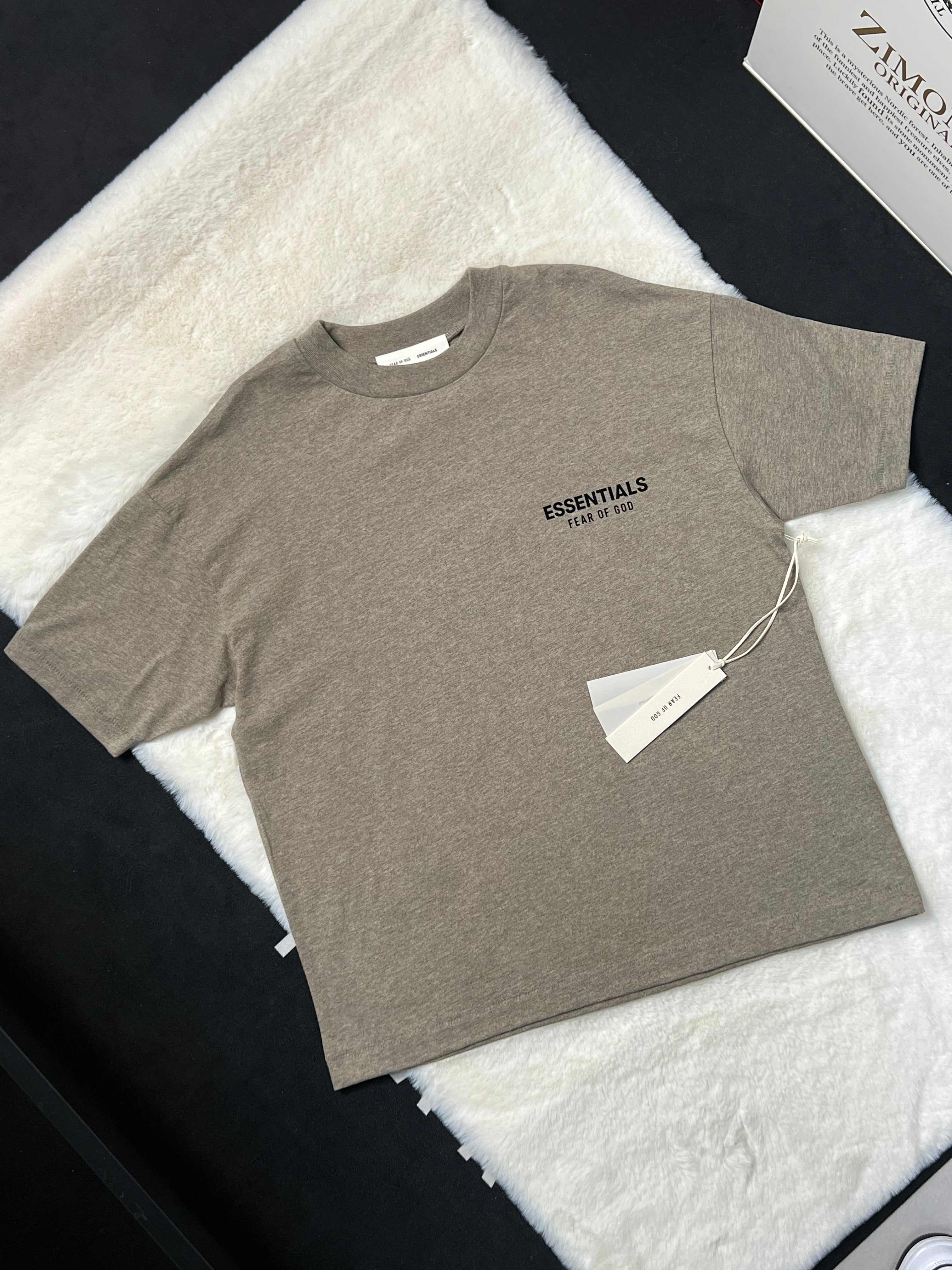 Fear of God Essentials Oversized Shirt - Dark Oatmeal Gray (FW25) | FORMLESS
